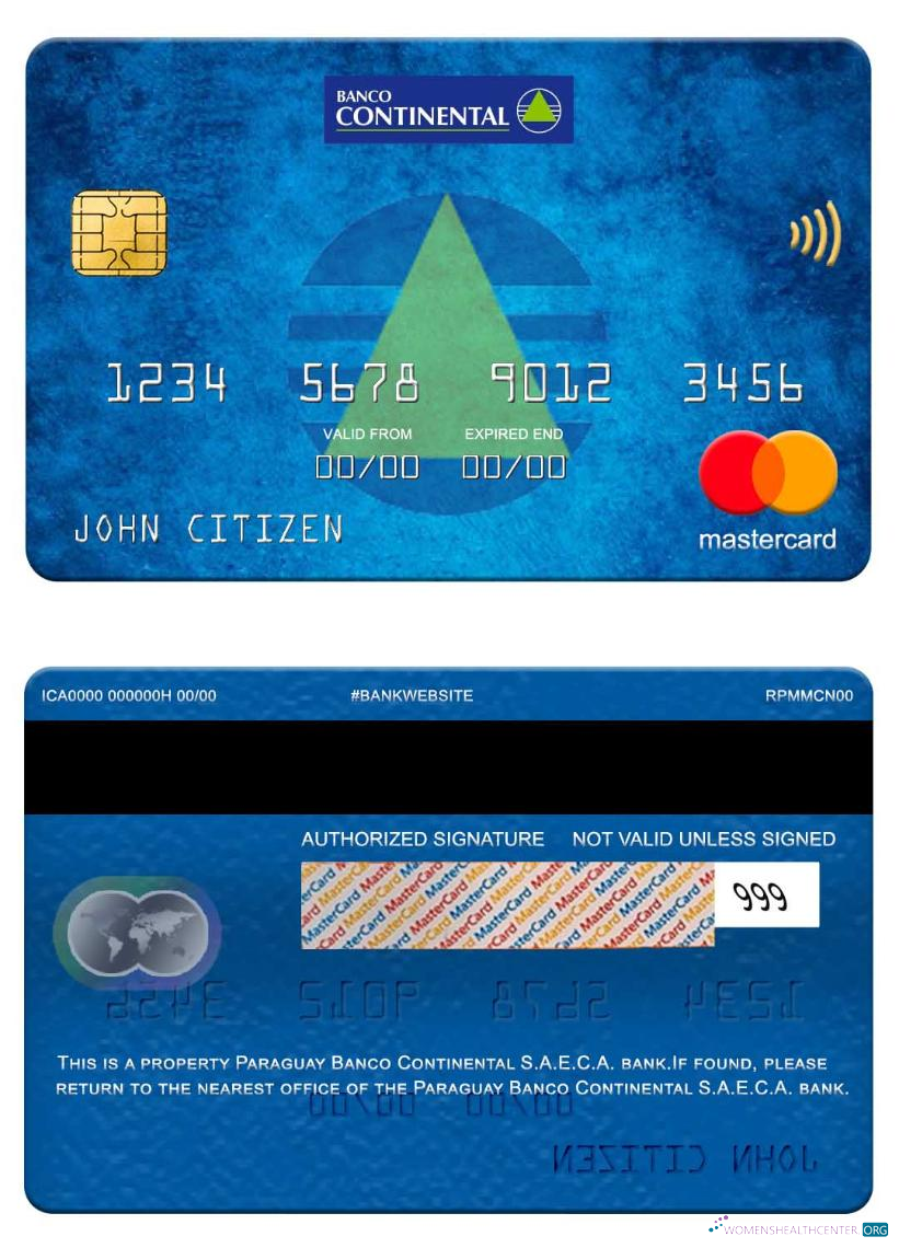 Download Paraguay Banco Continental S.A.E.C.A. bank mastercard Photoshop template